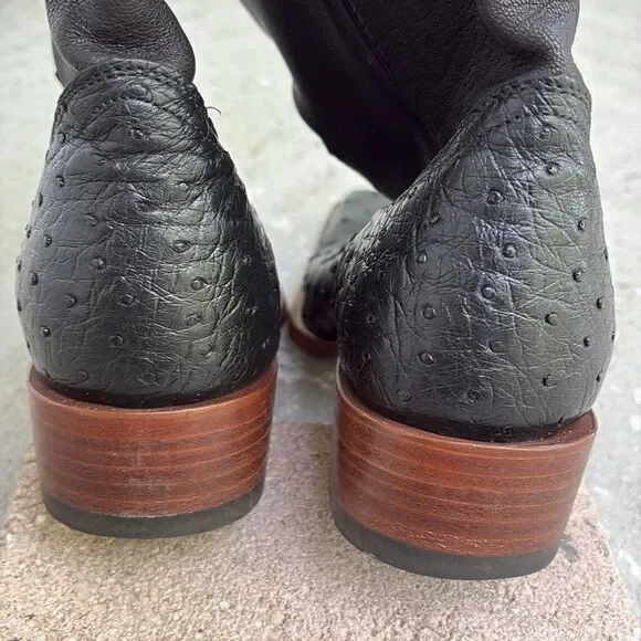 Cuadra ostrich and leather boots